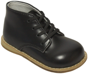 LEATHER BABY WALKING SHOES (0051501-1) BLACK POLISH